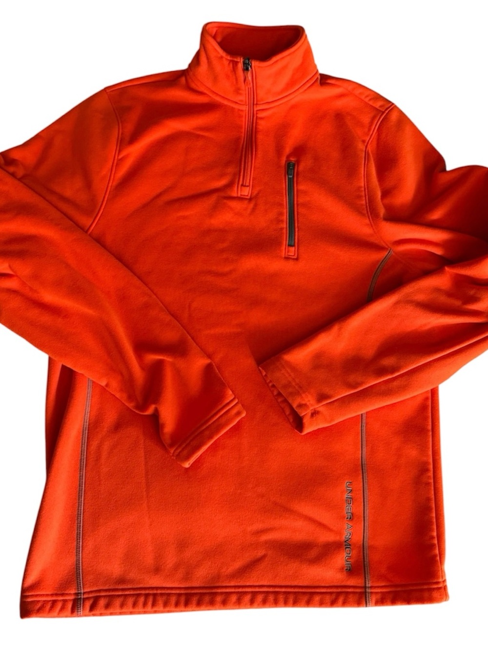 Under Armour Men’s Orange Quarter-Zip Pullover Fleece Sweatshirt - Medium